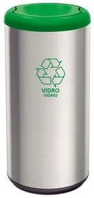 Lixeira Inox Tramontina Piemonte 40 Litros e Tampa Basculante Verde