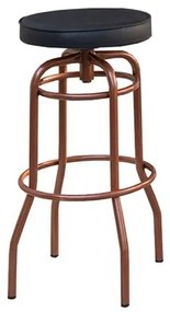 Banqueta Amália Assento Estofado Preto Estrutura Aço Carbono Cobre - 69437 Sun House