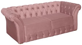 Namoradeira Sofá 2 Lugares Chesterfield Capitonê 186cm Veludo Rosa - Sheep Estofados - Rosa