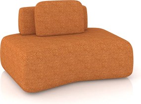 Sofá Módulo Canto 175cm Orgânico Sala Berlim Bouclê K01 - D'Rossi - Caramelo