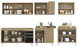 Armário de Cozinha Modulado de Canto 6 Peças CP31 Balcão sem Tampo Cas