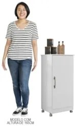 Armário Multiuso Cozinha Lavanderia com Rodízios Lisa Z17 Branco - Mpo