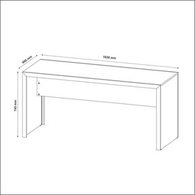 Mesa Reta Escrivaninha Escritório Home Office 163cm Branco