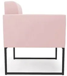 Poltrona Base Industrial Preto Kit 2 Ana Suede Rosa Bebê - Ibiza