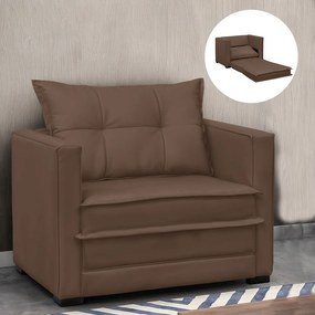Poltrona Cama Retrátil Solteiro Milenni Veludo B03 - D'Rossi - Marrom