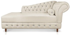 Divã Chesterfield 165 cm Capitonado com Strass Suede D'Rossi - Bege