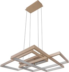 Pendente Led Metal Aluminio Champagne 73W 3000K Urbe