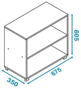 Armário Estante Livreiro 2 Nichos Bl 63 - Branco