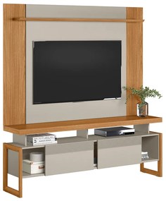 Conjunto Painel Extensível Rack Tremonti/Elora TV até 70 Polegadas Nature/Off White G77 - Gran Belo