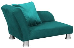 Divã Cama Pet Luxo para Cães E Gatos Elegante Confortável Suede Azul Tiffany