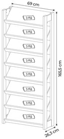 Sapateira Estante Decorativa para Quarto AZ1006 MDP Preto/Nogal G69 - Gran Belo
