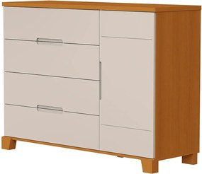 Cômoda Luna 4 Gavetas e 1 Porta - Areia e Savana