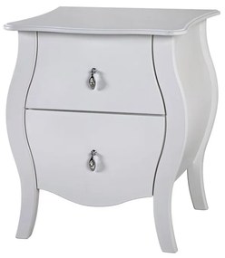 Mesa de Cabeceira Bombê Liso 2 Gavetas - Wood Prime FS 52192