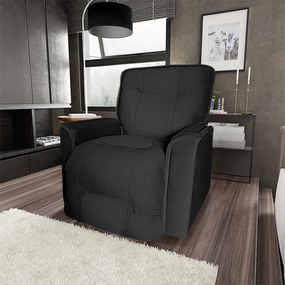 Poltrona do Papai Reclinável Orion Suede Preto - Sheep Estofados - Preto