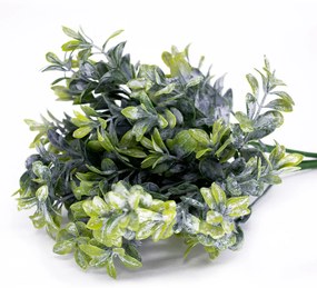 Folhagem Buxo Verde Orvalho com Powder Plástico 13x33 cm - D'Rossi