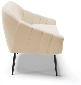 Namoradeira Giovana 02 Lugares Suede Pés Palito de Ferro - D'Rossi - Bege