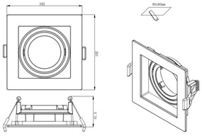 Spot De Embutir Conecta Quadrado Recuado 1Xgu10 Mr16 10,2X10,2X4,1Cm A...