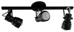 Spot De Sobrepor Triplo Aluminio - PRETO