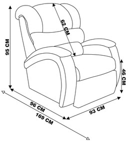Poltrona do Papai Reclinável Elétrica com Controle Sala de Estar Oasis PU Sintético Marrom G23 - Gran Belo