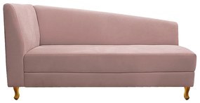 Recamier Valéria 140cm Lado Direito Suede Rosê - ADJ Decor