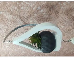 Suporte de Plantas Pingo D'agua Duplo Pequeno Branco Woodyou