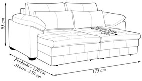 Sofá Decorativo Piece Bipartido Retrátil Sala de Estar 175cm Couro Verde G58 - Gran Belo