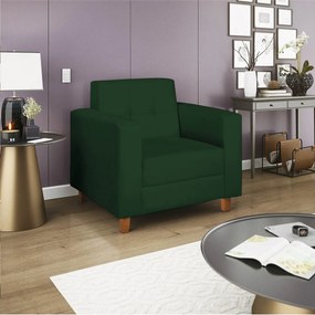 Poltrona Decorativa Denver Suede Verde - ADJ Decor