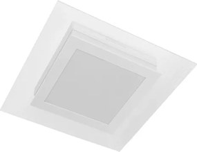 Plafon Led Sobrepor Quadrado 16W Branco Lisboa - LED BRANCO FRIO (6500K)