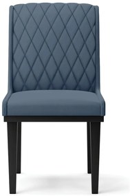 Cadeira Sala de Jantar Base Madeira Preto Kit 4 Sofia Suede Azul Marinho D03 - D'Rossi - Azul Marinho