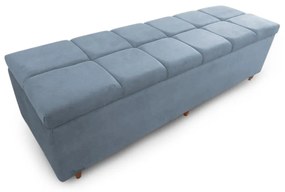 Calçadeira Baú Casal Queen 160cm Veneza Suede Cinza - Sheep Estofados - Cinza