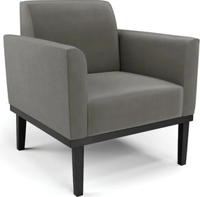 Poltrona Decorativa Isabella Pés Fixo em Madeira Preto Suede Grafite G19 - Gran Belo