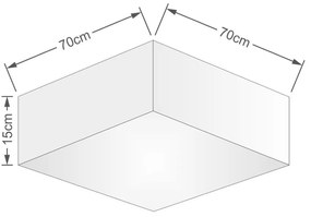 Plafon Quadrado Md-3056 Cúpula em Tecido 15/70x70cm Palha - Bivolt