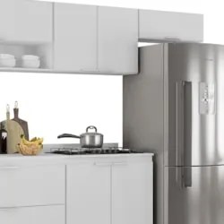 Armário de Cozinha Com Tampo CP06 310cm Pérola Branco Z34     - Mpozen