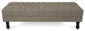 Puff Baú Decorativo Capitonê Luis XV 100x40cm Linho Bege - Sheep Estofados - Bege