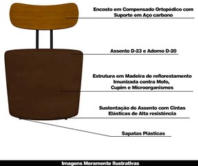 Poltrona Decorativa Addams Veludo Marrom G45 - Gran Belo