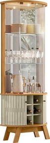Cristaleira de Vidro com Led 67cm Sala de Jantar Ravion Cumaru/Opala M20 - D'Rossi