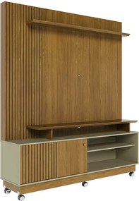 Home Theater Homero MDP Porta 2 Prateleiras até 65 Cumaru/Opala G97 - Gran Belo
