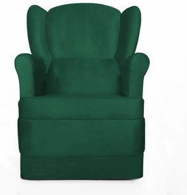 Poltrona Ana de Amamentação com Balanço Suede Verde Bandeira