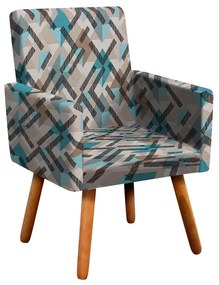 POLTRONA NINA ESTAMPADO PES PALITO CASTA - Traçado Azul D33