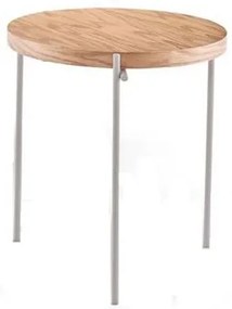 Mesa Lateral Depro Baixa Tampo Freijó Base Off White 46m - 62382 Sun House