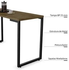 Mesa de Cozinha Bistrô Porto Castanho 120cm com 4 Banquetas Industriai