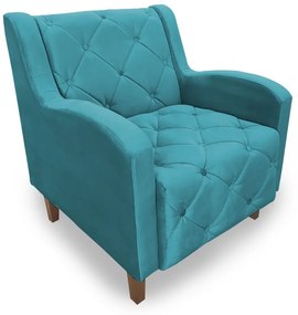 Poltrona Decorativa Munique Pés Palito Suede Turqueza - Sheep Estofados