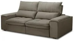 Sofá Retrátil 3 Lugares com Porta Copo 210cm Andes F05 Veludo Marrom -