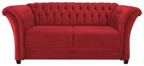 Namoradeira Chesterfield Sofia Suede Vermelho - ADJ Decor