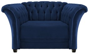 Poltrona Decorativa Chesterfield Sofia Suede Azul Marinho - ADJ Decor