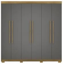 Guarda Roupa Casal 218cm 6 Portas Bolty Nature/Alasca V02 - Mpozenato