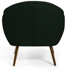 Kit 02 Poltronas Decorativas Nina Pés Palito Madeira C-117 Linho Verde
