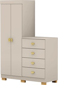 Cômoda Roupeiro Allure 4 Gavetas 2 Portas com Prateleiras Fendi G98 - Gran Belo