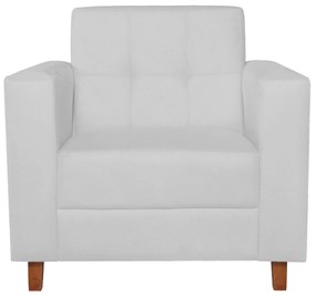 Poltrona Decorativa Denver Suede Branco - ADJ Decor