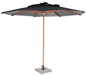 Ombrelone Leblon Preto em Madeira 2,00 MT (LARG) Base 49x49 cm Central com Tecido Bagun - 44253 Sun House